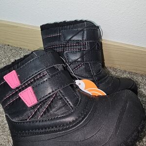 Kids Black and Pink Winter Boots